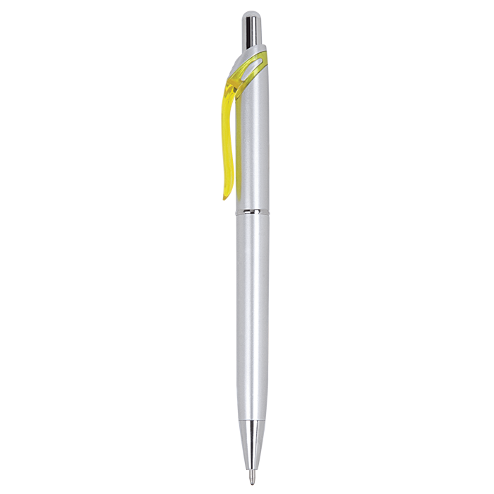 Barron Colourful Clip Ballpoint Pen - Yellow