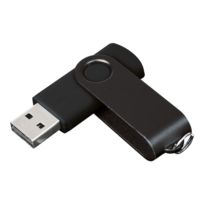 4GB Swivel USB Drive - Black/Black