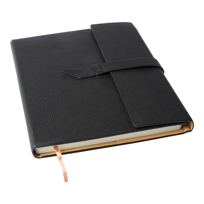 Executive A4 Notebook with Strap - Black
