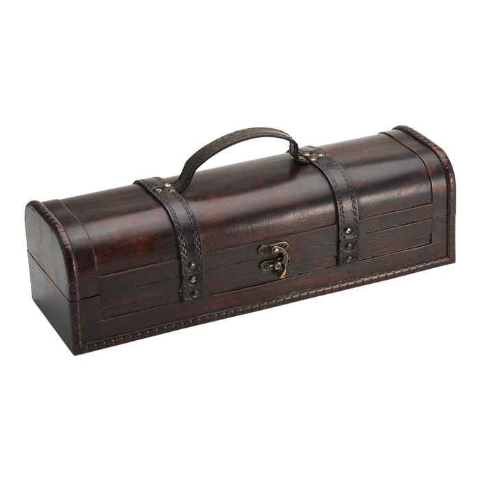 Barron Single Wooden Wine Carry Case - Brown