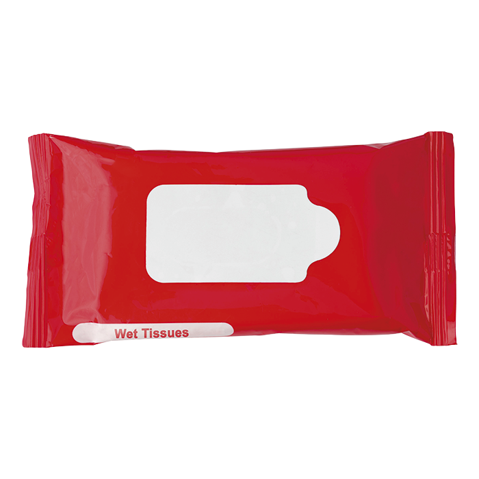 Bag with 10 Wet Wipes - Red