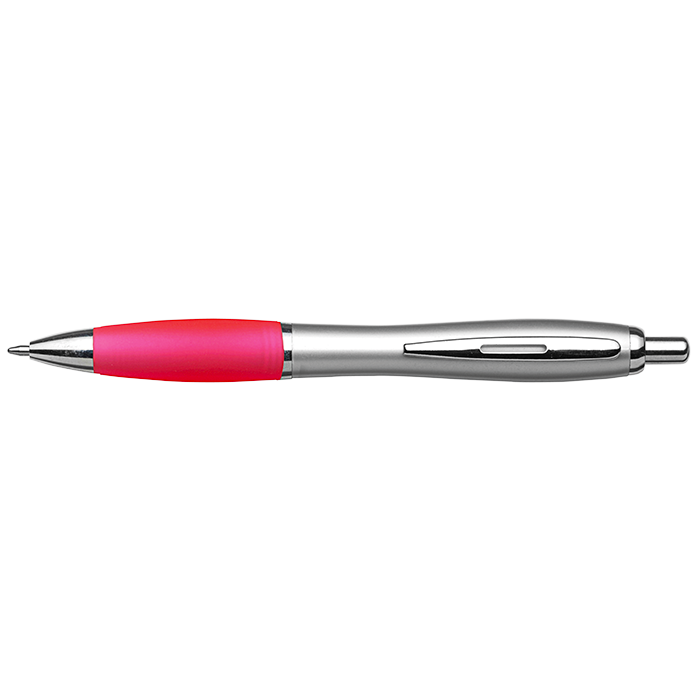 Silver Barrel Curved Design Ballpoint Pen