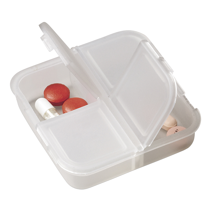 Square 4 Compartment Pill Holder