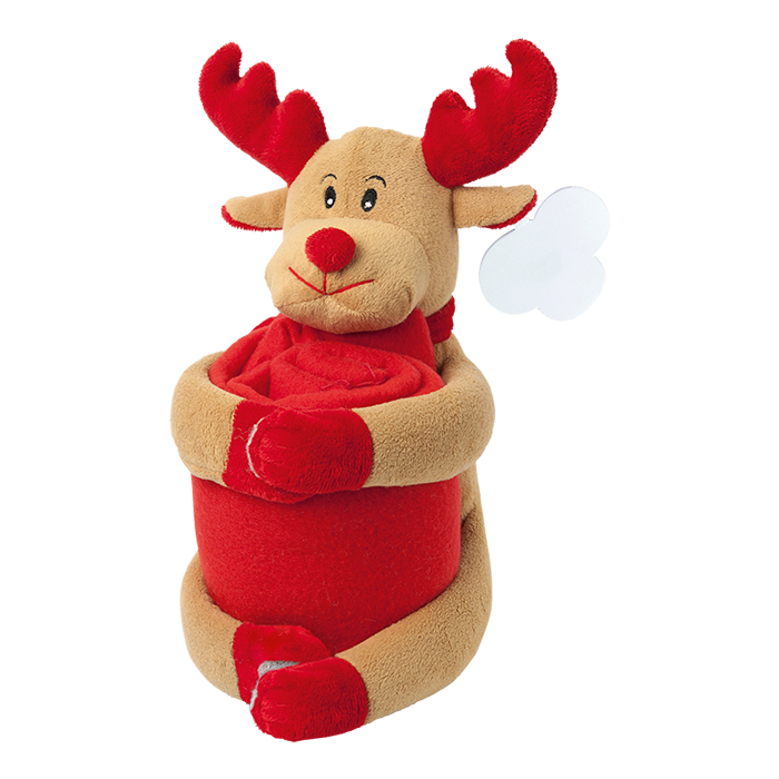 Reindeer Soft Toy with Fleece Blanket