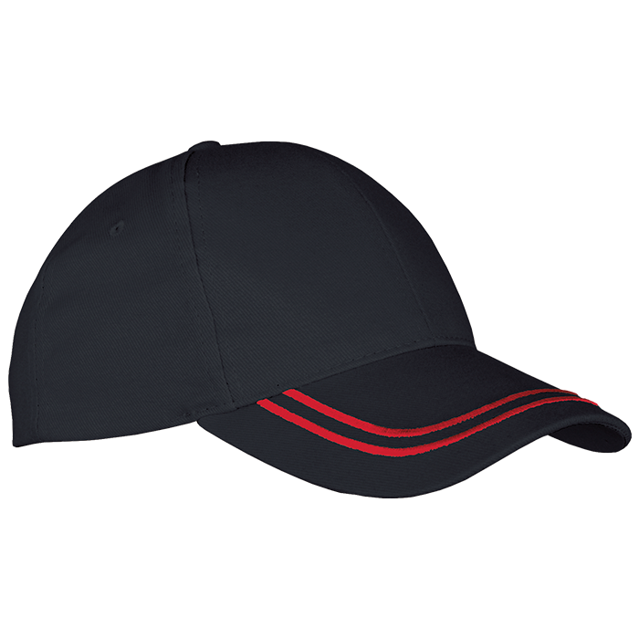 Barron 6 Panel Quattro Cap - Black/Red