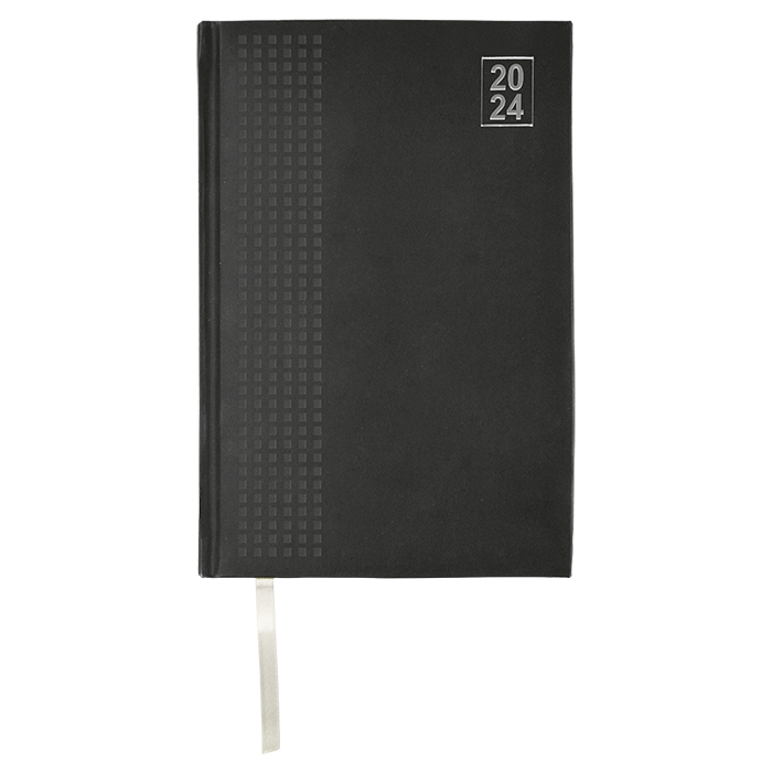 Barron 2024 A4 Embossed Square Diary - Black