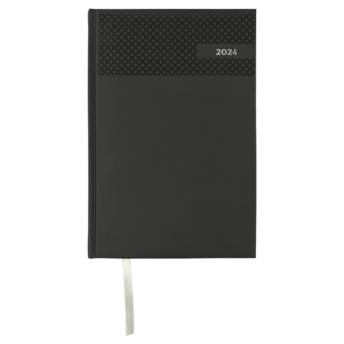 Barron 2024 A4 Velvet Touch Diamond Diary - Black