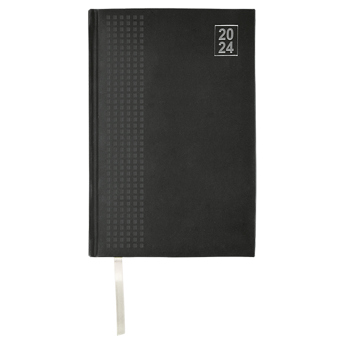Barron 2024 A5 Embossed Square Diary - Black