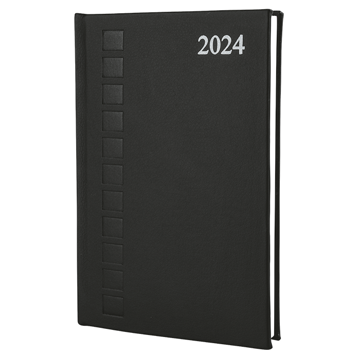 Barron 2024 A5 Square Stitch Diary - Black