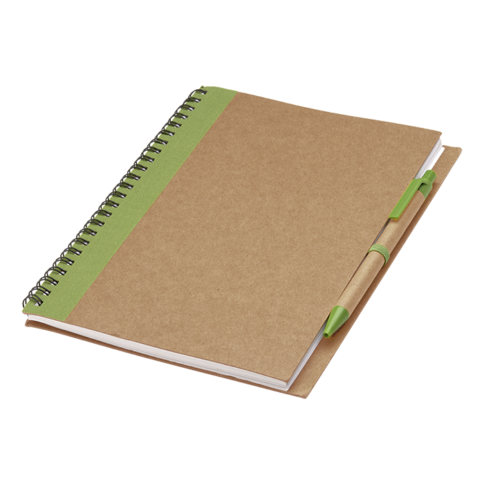 Colour Accented Spiral Notebook with Pen