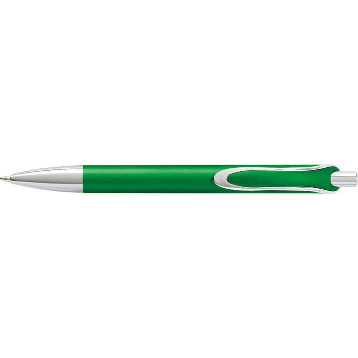 Coloured Barrel Ballpoint Pen with Silver Tip and Clip