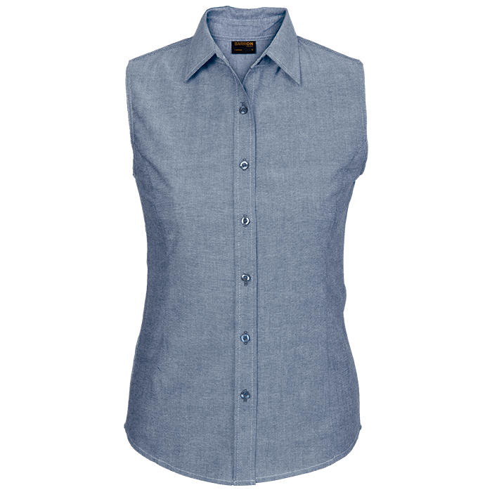 Barron Ladies Oxford Blouse Sleeveless (LLS-OX)