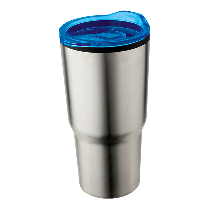 Barron BW0089 - 590ml Stainless Steel Mug With Clear Lid