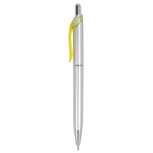 Barron Colourful Clip Ballpoint Pen - Yellow