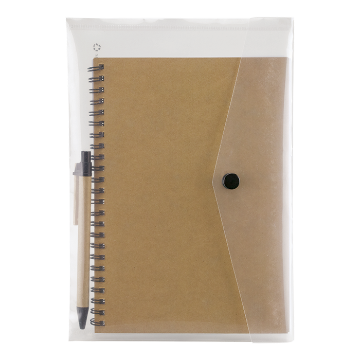 Spiral Notebook with Pen and Snap Pouch