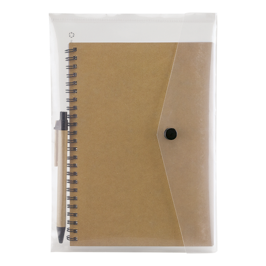 Spiral Notebook with Pen and Snap Pouch