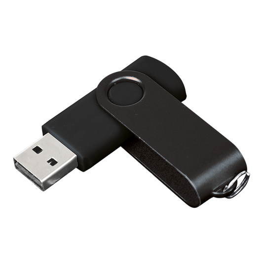 4GB Swivel USB Drive - Black/Black