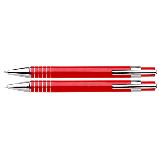 Lacquered Barrel Matching Ballpoint Pen and Clutch Pencil Set