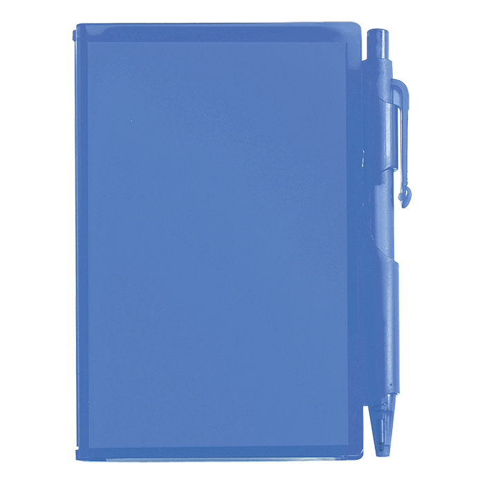 Barron Notebook and Pen in Plastic Case - Blue