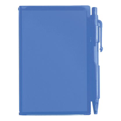 Barron Notebook and Pen in Plastic Case - Blue