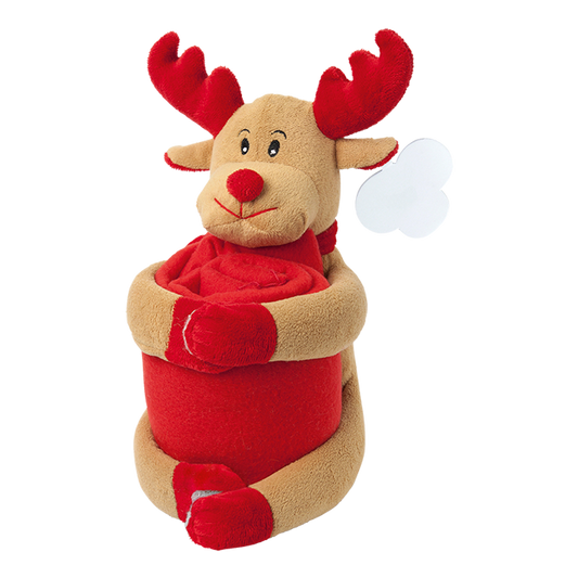 Reindeer Soft Toy with Fleece Blanket