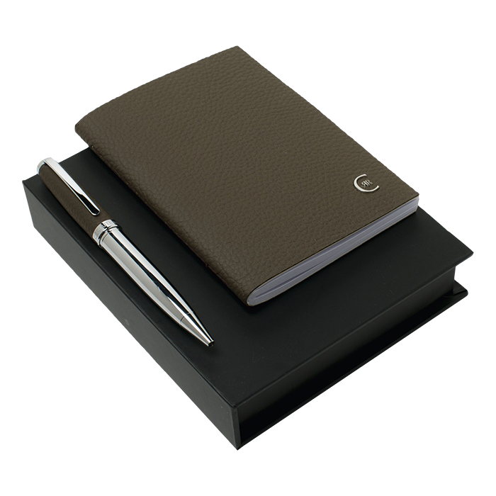 Barron Cerruti Luxury Notebook and Pen Set - Taupe