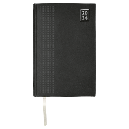 Barron 2024 A4 Embossed Square Diary - Black