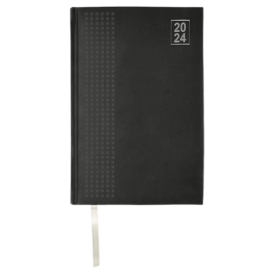 Barron 2024 A5 Embossed Square Diary - Black