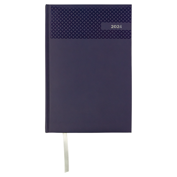 Barron 2024 A5 Velvet Touch Diamond Diary - Black