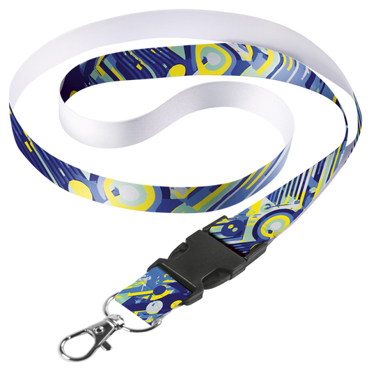 Sublimated Lanyard Single Side Sub with Buckle & Ring