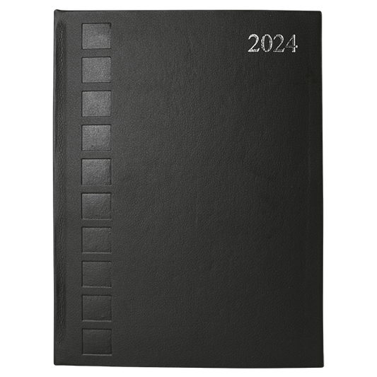 Barron 2024 A4 Square Stitch Diary - Black