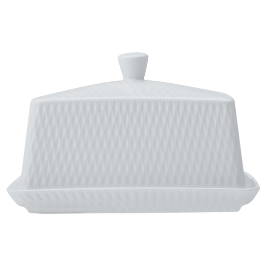 White Basics Diamonds Butter Dish