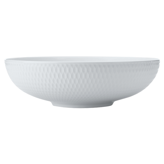 White Basics Diamonds Round Serving Bowl