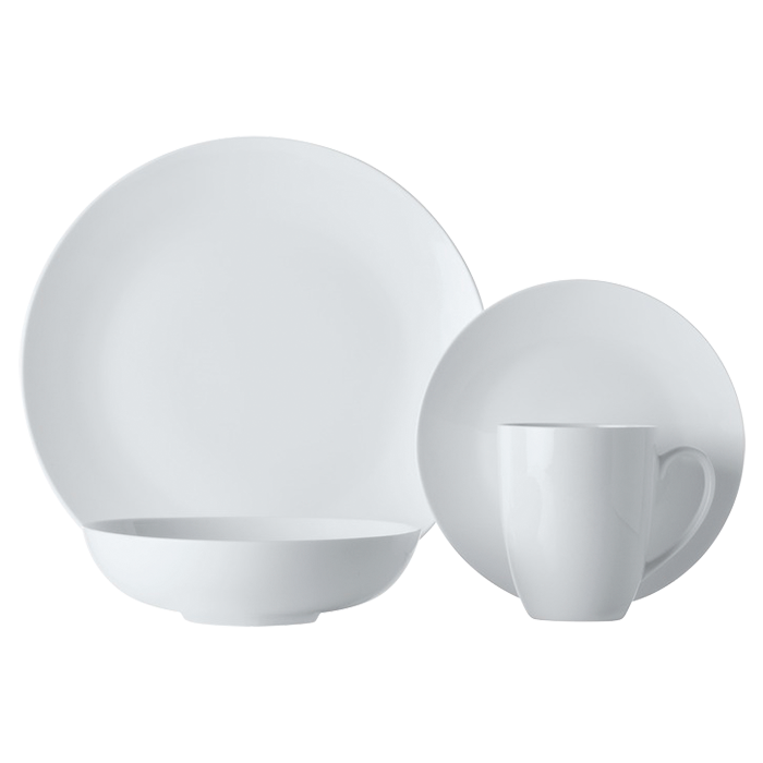 White Basics Fitzrovia Coupe Dinner Set 16 Piece