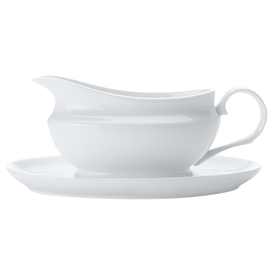 White Basics Gravy Boat and Saucer 550ml