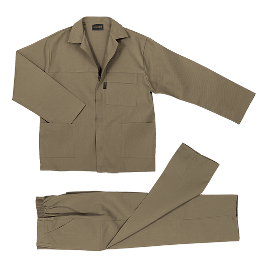 Barron Budget Poly Cotton Conti Suit - Khaki