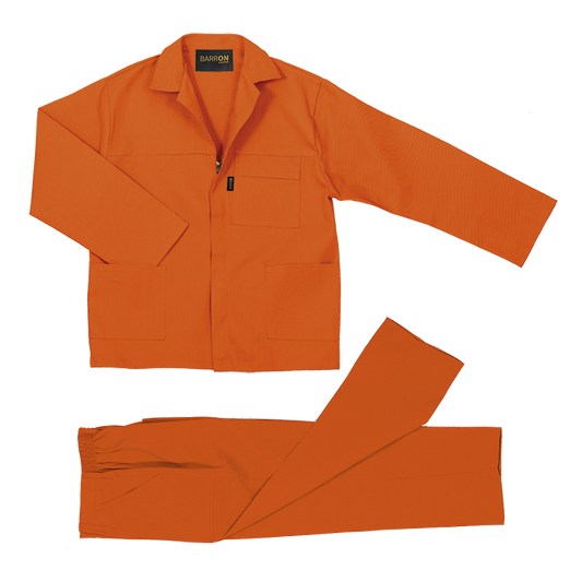 Barron Budget Poly Cotton Conti Suit - Orange