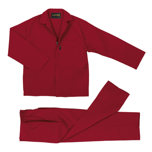 Barron Budget Poly Cotton Conti Suit - Red