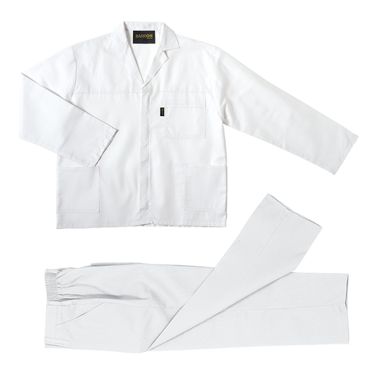 Barron Budget Poly Cotton Conti Suit - White