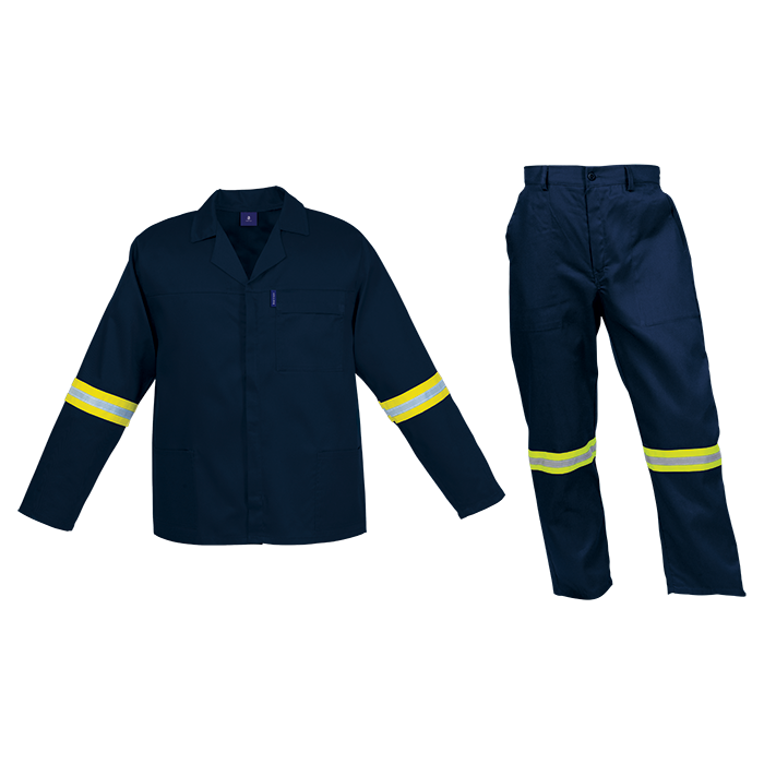Barron Budget Poly Cotton Conti Suit with Reflective - Dark Navy