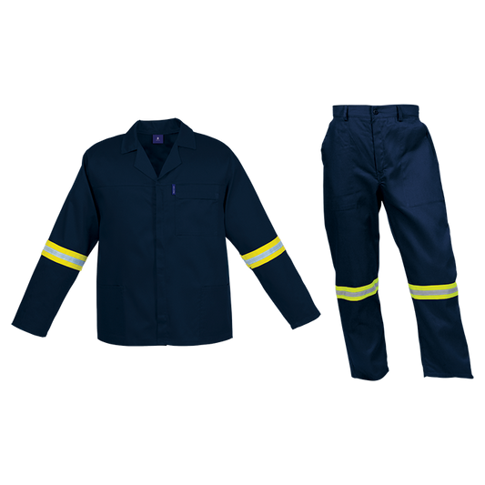 Barron Budget Poly Cotton Conti Suit with Reflective - Dark Navy