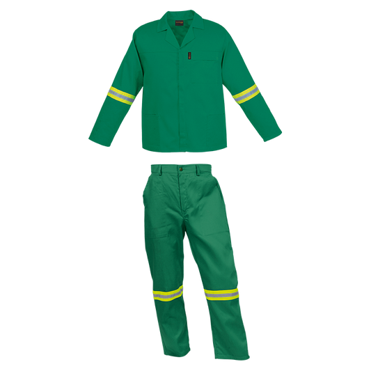 Barron Budget Poly Cotton Conti Suit with Reflective - Emerald