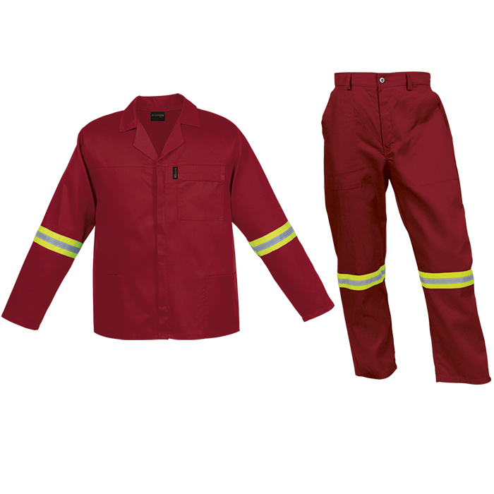 Barron Budget Poly Cotton Conti Suit with Reflective - Red