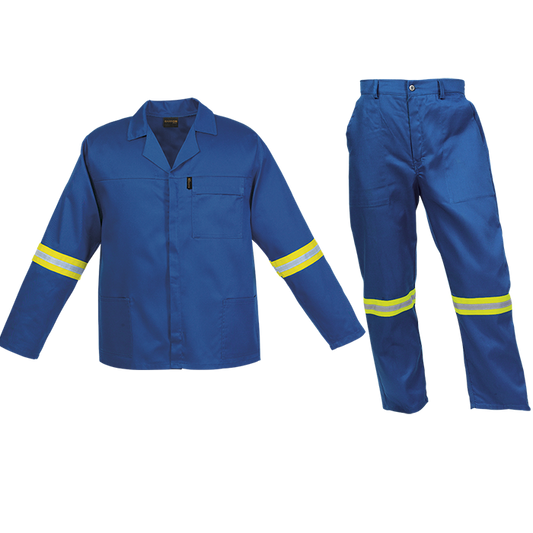 Barron Budget Poly Cotton Conti Suit with Reflective - Royal