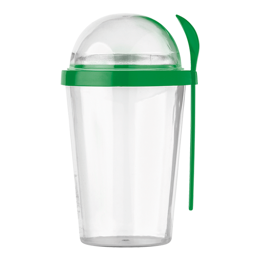 450ml Dual Compartment Breakfast Mug with Spoon