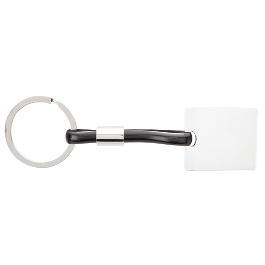 Shiny Nickel Keychain with Translucent Strap