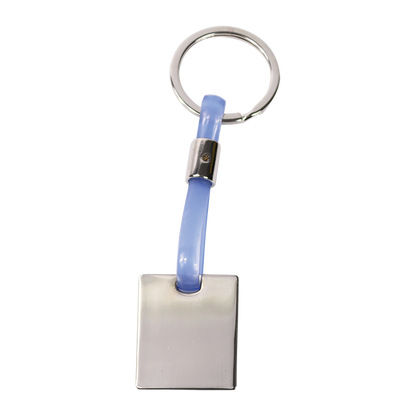 Shiny Nickel Keychain with Translucent Strap