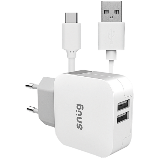 Snug Home Charger With USB Type-C Charge and Sync Cable