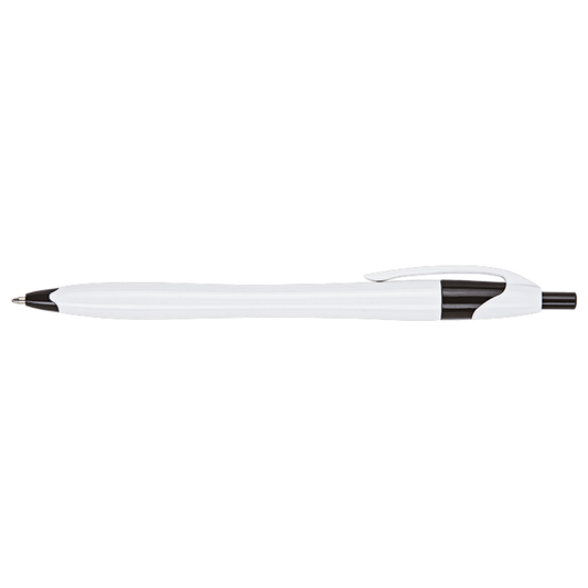 Slim White Barrel Ballpoint Pen