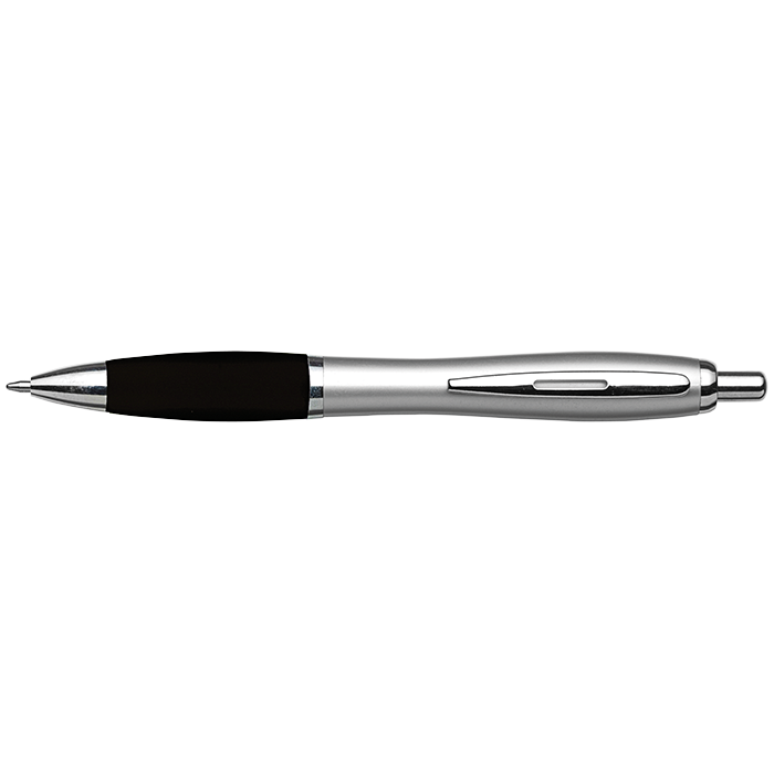 Silver Barrel Curved Design Ballpoint Pen